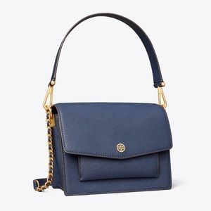 Tory Burch Robinson Double-Strap
Convertible Shoulder Bag
Color: Bluestone